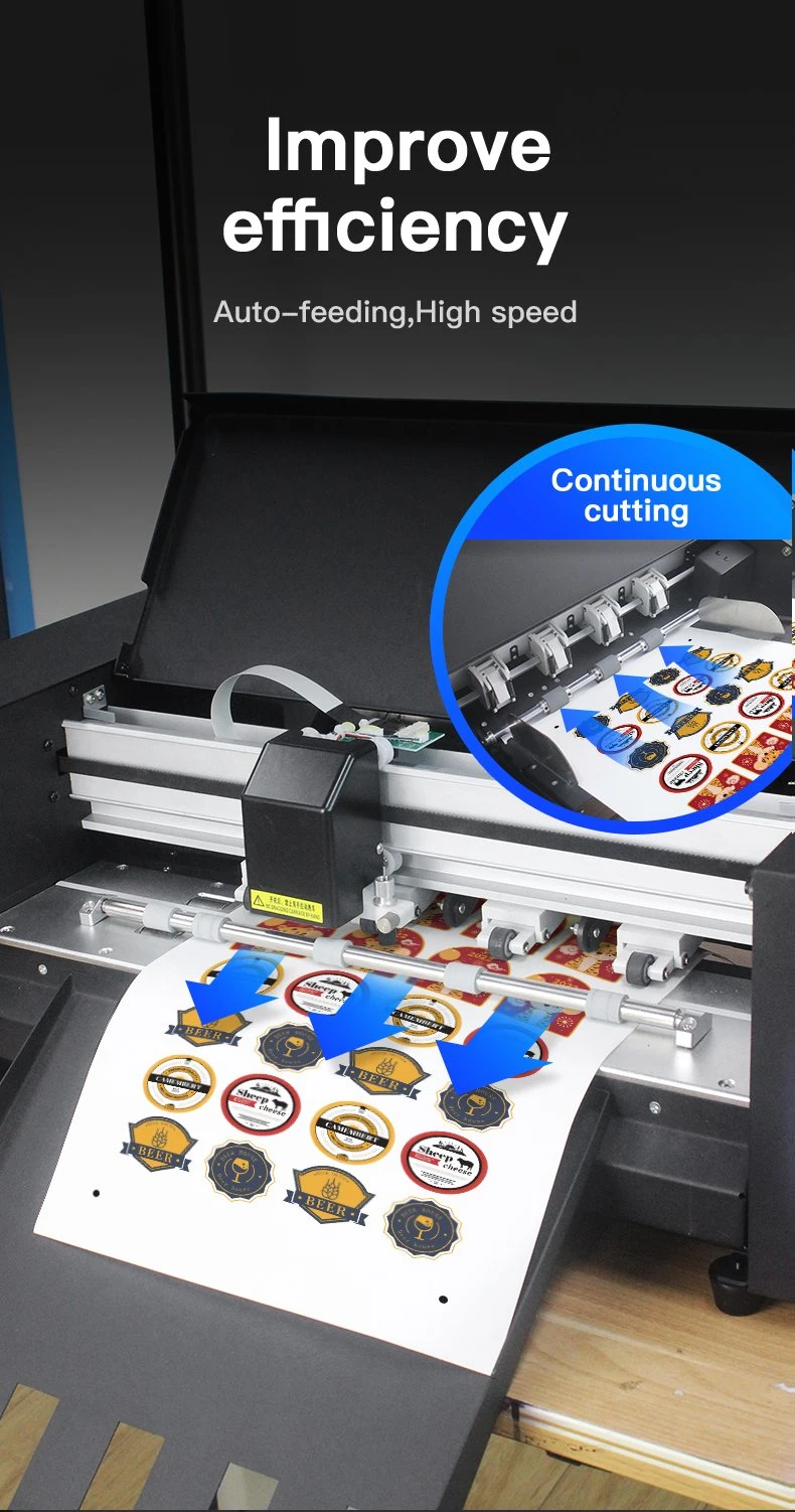 A3+ A4 Multi Sheet Label Cutter Auto Feeding Contour Cutter Digital Die Cutting Machine